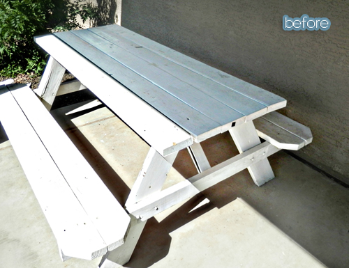 שולחן פיקניק לפני ואחרי