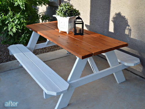 שולחן פיקניק לפני ואחרי