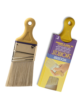 מברשת שיער טבעי, ידית קצרה עם זווית Shortcut Paint Brush
